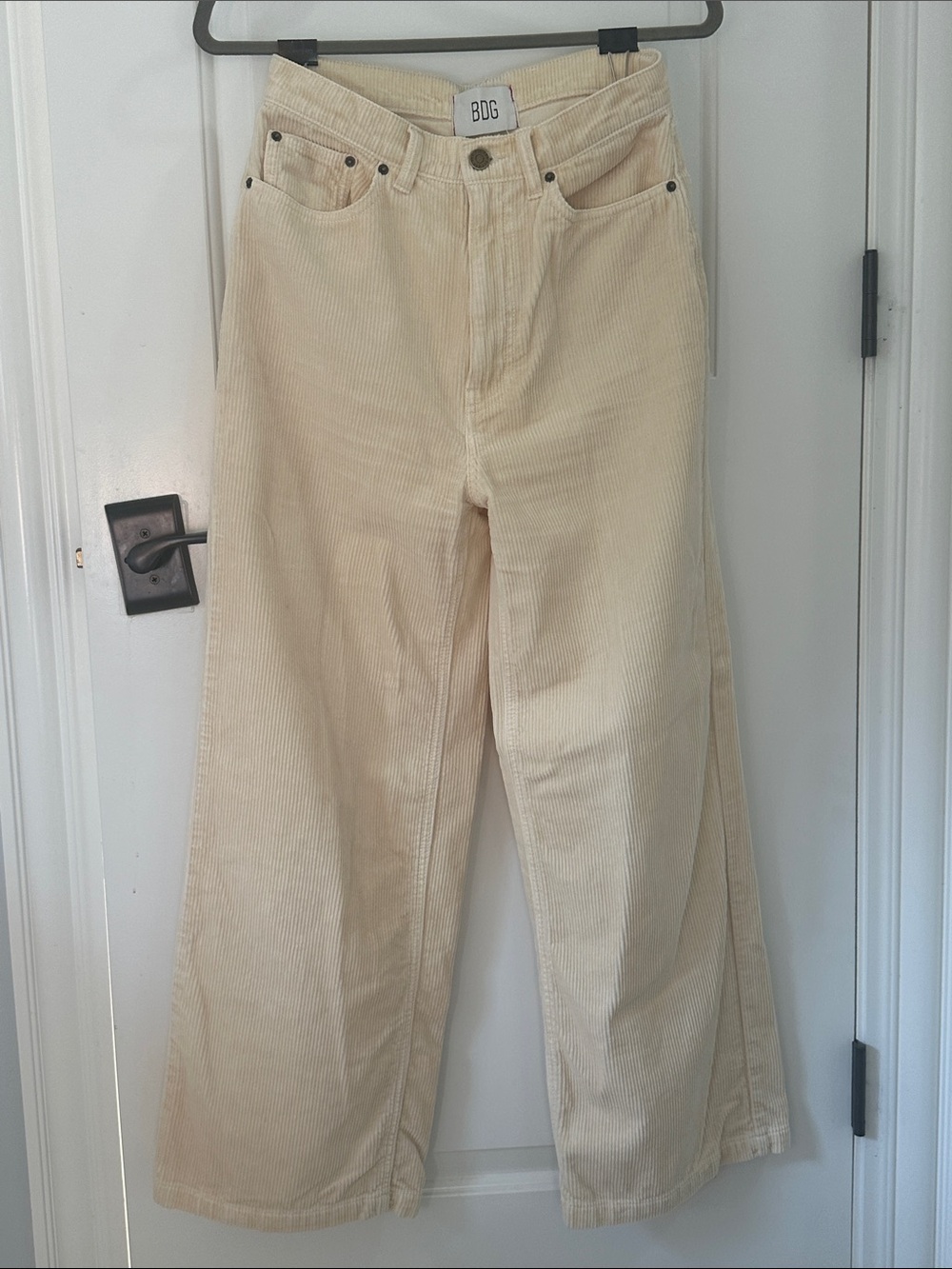 URBAN OUTFITTERS BDG Cream Wide-Leg Corduroy Pants